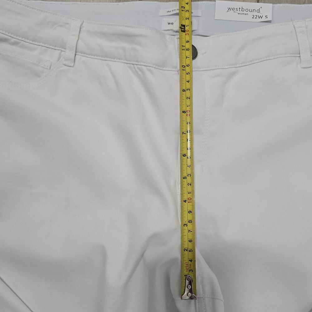 Westbound Cotton Blend Strech Capri Pants White Mid Rise Summer Size 22 W. - Picture 2 of 12